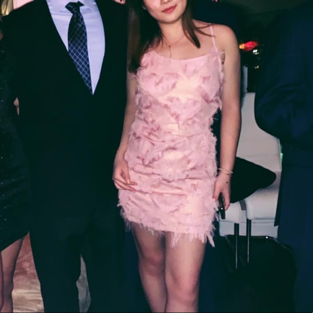 Blush pink fluffy dress w star and heart details